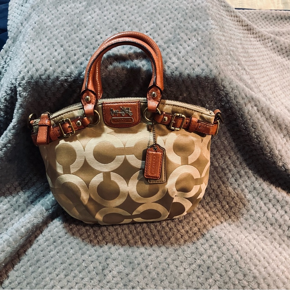 Coach Madison Op Art Sateen Sophia Satchel